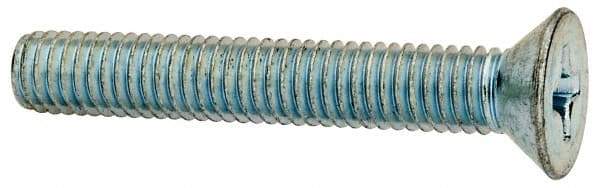 Value Collection - 3/8-16 UNC, 2-1/2" OAL Phillips Drive Machine Screw - Flat Head, Grade J82 Steel, Zinc-Plated Finish, Without Washer - Caliber Tooling