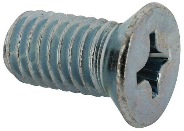 Value Collection - 1/2-13 UNC, 1" OAL Phillips Drive Machine Screw - Flat Head, Grade J82 Steel, Zinc-Plated Finish, Without Washer - Caliber Tooling