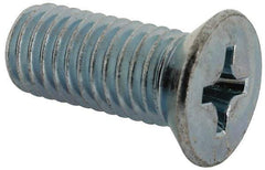 Value Collection - 1/2-13 UNC, 1-1/4" OAL Phillips Drive Machine Screw - Flat Head, Grade J82 Steel, Zinc-Plated Finish, Without Washer - Caliber Tooling