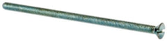 Value Collection - #8-32 UNC, 3-1/2" OAL Slotted Drive Machine Screw - Flat Head, Grade J82 Steel, Zinc-Plated Finish, Without Washer - Caliber Tooling