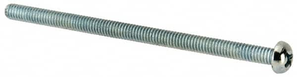 Value Collection - #8-32 UNC, 3" Length Under Head Phillips Drive Machine Screw - Round Head, Grade J82 Steel, Zinc-Plated Finish, Without Washer - Caliber Tooling