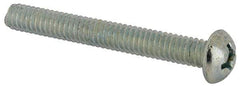 Value Collection - #12-24 UNC, 1-3/4" Length Under Head Phillips Drive Machine Screw - Round Head, Grade J82 Steel, Zinc-Plated Finish, Without Washer - Caliber Tooling