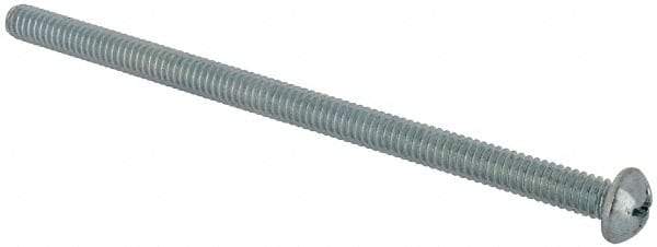 Value Collection - 1/4-20 UNC, 4-1/2" Length Under Head Phillips Drive Machine Screw - Round Head, Grade J82 Steel, Zinc-Plated Finish, Without Washer - Caliber Tooling