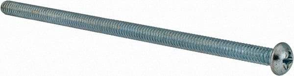 Value Collection - 1/4-20 UNC, 5-1/2" Length Under Head Phillips Drive Machine Screw - Round Head, Grade J82 Steel, Zinc-Plated Finish, Without Washer - Caliber Tooling