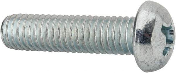 Value Collection - 3/8-16 UNC, 1-1/2" Length Under Head Phillips Drive Machine Screw - Round Head, Grade J82 Steel, Zinc-Plated Finish, Without Washer - Caliber Tooling