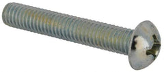 Value Collection - 3/8-16 UNC, 2-1/4" Length Under Head Phillips Drive Machine Screw - Round Head, Grade J82 Steel, Zinc-Plated Finish, Without Washer - Caliber Tooling