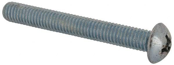 Value Collection - 3/8-16 UNC, 3" Length Under Head Phillips Drive Machine Screw - Round Head, Grade J82 Steel, Zinc-Plated Finish, Without Washer - Caliber Tooling