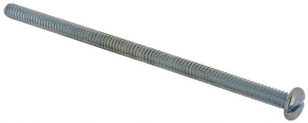 Value Collection - #10-24 UNC, 4" Length Under Head Slotted Drive Machine Screw - Pan Head, Grade J82 Steel, Zinc-Plated Finish, Without Washer - Caliber Tooling