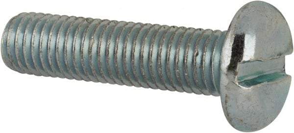 Value Collection - 1/4-28 UNF, 1" Length Under Head Slotted Drive Machine Screw - Pan Head, Grade J82 Steel, Zinc-Plated Finish, Without Washer - Caliber Tooling