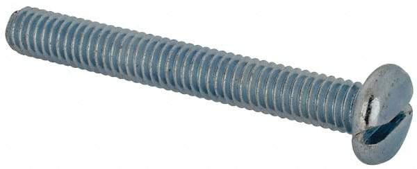 Value Collection - 5/16-18 UNC, 2-1/2" Length Under Head Slotted Drive Machine Screw - Pan Head, Grade J82 Steel, Zinc-Plated Finish, Without Washer - Caliber Tooling