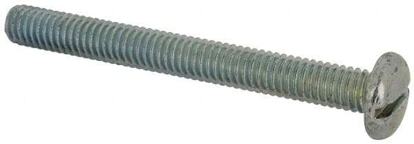 Value Collection - 5/16-18 UNC, 3" Length Under Head Slotted Drive Machine Screw - Pan Head, Grade J82 Steel, Zinc-Plated Finish, Without Washer - Caliber Tooling