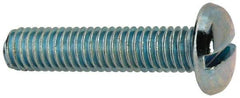 Value Collection - 3/8-16 UNC, 1-3/4" Length Under Head Slotted Drive Machine Screw - Pan Head, Grade J82 Steel, Zinc-Plated Finish, Without Washer - Caliber Tooling