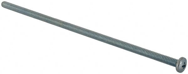 Value Collection - #10-24 UNC, 6" Length Under Head Phillips Drive Machine Screw - Pan Head, Grade J82 Steel, Zinc-Plated Finish, Without Washer - Caliber Tooling