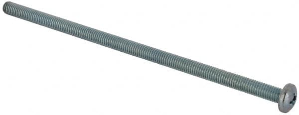 Value Collection - #10-32 UNF, 4-1/2" Length Under Head Phillips Drive Machine Screw - Pan Head, Grade J82 Steel, Zinc-Plated Finish, Without Washer - Caliber Tooling