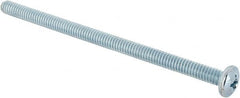 Value Collection - 1/4-20 UNC, 4-1/2" Length Under Head Phillips Drive Machine Screw - Pan Head, Grade J82 Steel, Zinc-Plated Finish, Without Washer - Caliber Tooling