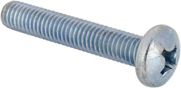 Value Collection - 3/8-16 UNC, 2-1/4" Length Under Head Phillips Drive Machine Screw - Pan Head, Grade J82 Steel, Zinc-Plated Finish, Without Washer - Caliber Tooling