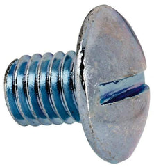 Value Collection - 3/8-16 UNC, 1/2" Length Under Head Slotted Drive Machine Screw - Truss Head, Grade J82 Steel, Zinc-Plated Finish, Without Washer - Caliber Tooling