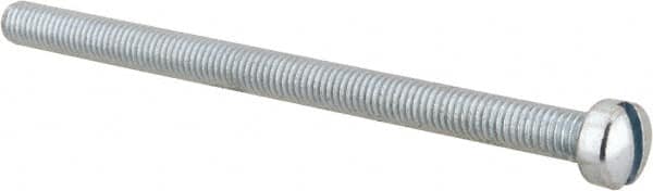 Value Collection - #10-32 UNF, 3" Length Under Head Slotted Drive Machine Screw - Fillister Head, Grade J82 Steel, Zinc-Plated Finish, Without Washer - Caliber Tooling