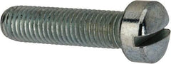 Value Collection - 1/4-28 UNF, 1" Length Under Head Slotted Drive Machine Screw - Fillister Head, Grade J82 Steel, Zinc-Plated Finish, Without Washer - Caliber Tooling