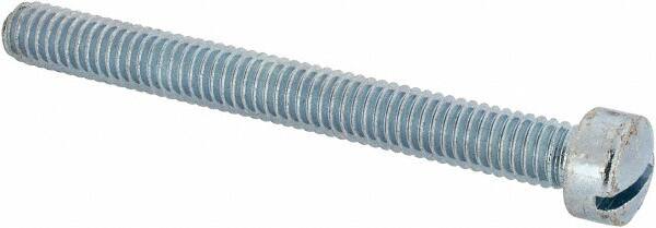 Value Collection - 5/16-18 UNC, 3" Length Under Head Slotted Drive Machine Screw - Fillister Head, Grade J82 Steel, Zinc-Plated Finish, Without Washer - Caliber Tooling