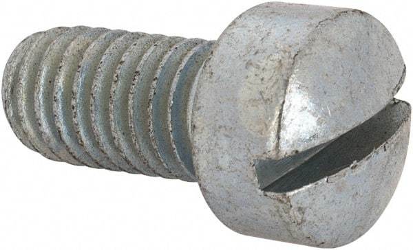 Value Collection - 3/8-16 UNC, 3/4" Length Under Head Slotted Drive Machine Screw - Fillister Head, Grade J82 Steel, Zinc-Plated Finish, Without Washer - Caliber Tooling