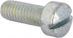 Value Collection - 3/8-16 UNC, 1" Length Under Head Slotted Drive Machine Screw - Fillister Head, Grade J82 Steel, Zinc-Plated Finish, Without Washer - Caliber Tooling