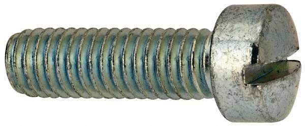 Value Collection - 3/8-16 UNC, 1-1/4" Length Under Head Slotted Drive Machine Screw - Fillister Head, Grade J82 Steel, Zinc-Plated Finish, Without Washer - Caliber Tooling