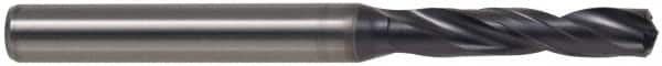 Kennametal - 9mm 140° Spiral Flute Solid Carbide Screw Machine Drill Bit - TiAlN Finish, Right Hand Cut, 47mm Flute Length, 89mm OAL, Standard Point, Straight Shank, Through Coolant - Caliber Tooling