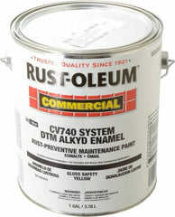 Rust-Oleum - 1 Gal Safety Yellow Gloss Finish Alkyd Enamel Paint - 278 to 509 Sq Ft per Gal, Interior/Exterior, Direct to Metal, <100 gL VOC Compliance - Caliber Tooling