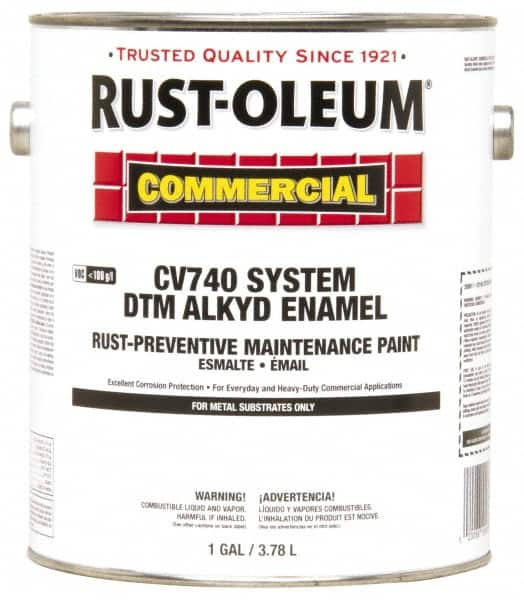 Rust-Oleum - 1 Gal White Gloss Finish Alkyd Enamel Paint - 278 to 509 Sq Ft per Gal, Interior/Exterior, Direct to Metal, <100 gL VOC Compliance - Caliber Tooling