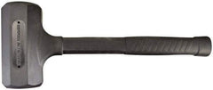 Paramount - 52 oz Head 2-1/8" Face Diam Rubber Dead Blow Hammer - 14-5/8" OAL, Rubber-Covered Steel Handle - Caliber Tooling