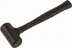 Paramount - 18 oz Head 1-1/2" Face Diam Rubber Dead Blow Hammer - 11-1/4" OAL, Rubber-Covered Steel Handle - Caliber Tooling