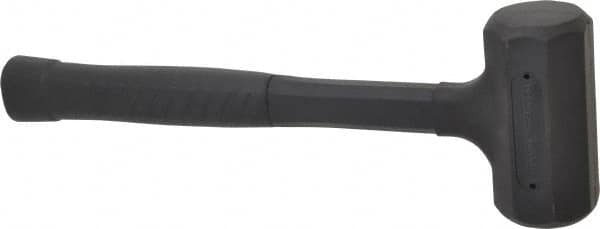 Paramount - 37 oz Head 1-3/4" Face Diam Rubber Dead Blow Hammer - 13-3/4" OAL, Rubber-Covered Steel Handle - Caliber Tooling