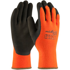 ‎41-1400/XL Insulated Seamless Knit - PowerGrab Thermo - HV Orange Acrylic Terry Shell - Latex MicroFinish Grip - Exact Industrial Supply