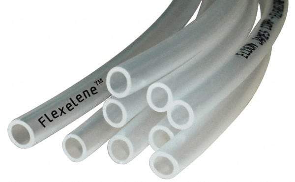 Made in USA - 1/8" ID x 1/4" OD, 1/16" Wall Thickness, 100' Long, Polyethylene Tube - Transparent Clear, 150 Max psi, 92 Shore A Hardness, -40 to 170°F - Caliber Tooling