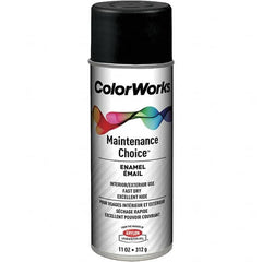 Krylon - Black, Flat, Enamel Spray Paint - 15 to 18 Sq Ft per Can, 16 oz Container, Use on General Industrial Maintenance & Touch-up Work - Caliber Tooling