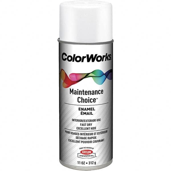 Krylon - White, Gloss, Enamel Spray Paint - 15 to 18 Sq Ft per Can, 16 oz Container, Use on General Industrial Maintenance & Touch-up Work - Caliber Tooling