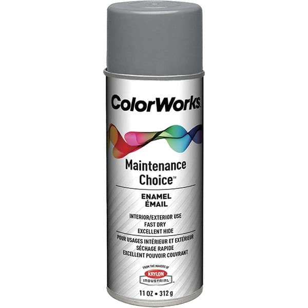 Krylon - Industrial Gray, Enamel Spray Paint - 15 to 18 Sq Ft per Can, 16 oz Container, Use on General Industrial Maintenance & Touch-up Work - Caliber Tooling