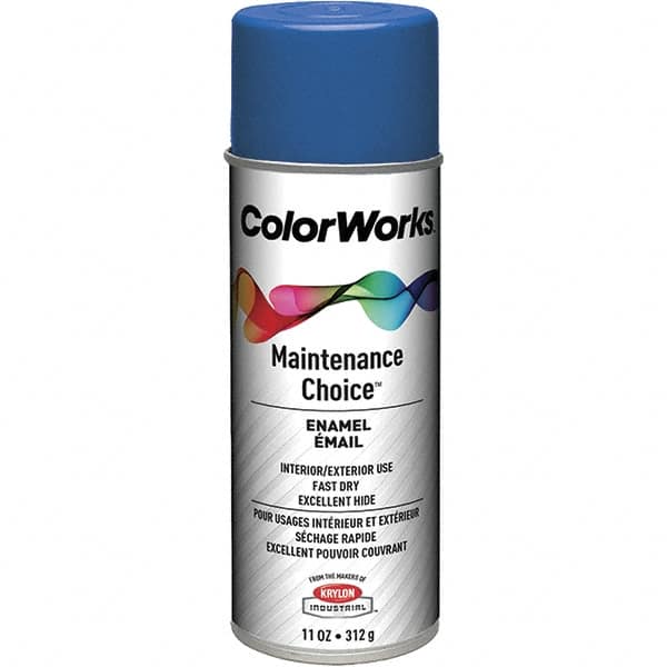 Krylon - Royal Blue, Enamel Spray Paint - 15 to 18 Sq Ft per Can, 16 oz Container, Use on General Industrial Maintenance & Touch-up Work - Caliber Tooling