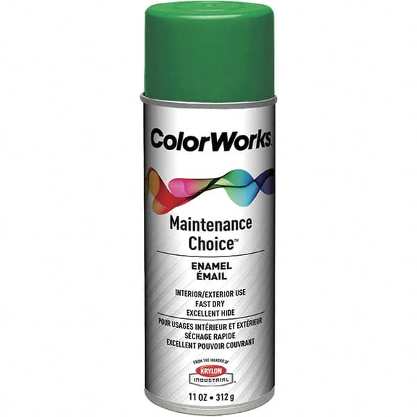 Krylon - Emerald Green, Enamel Spray Paint - 15 to 18 Sq Ft per Can, 16 oz Container, Use on General Industrial Maintenance & Touch-up Work - Caliber Tooling