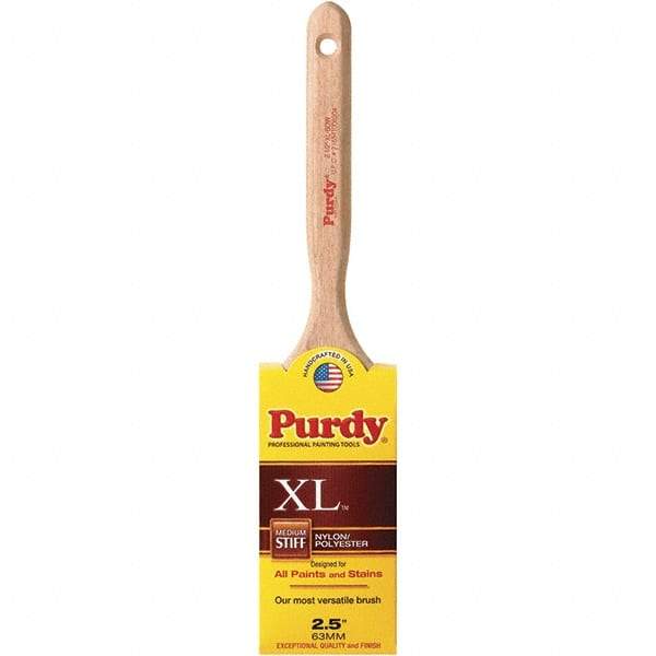 Purdy - 2-1/2" Flat Synthetic Sash Brush - 2-15/16" Bristle Length, 6" Wood Fluted Handle - Caliber Tooling