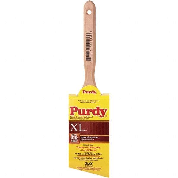 Purdy - 3" Angled Synthetic Sash Brush - 3-3/16" Bristle Length, 6-1/2" Wood Fluted Handle - Caliber Tooling