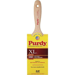 Purdy - 3" Flat Synthetic General Purpose Paint Brush - 3-7/16" Bristle Length, 6" Wood Beavertail Handle - Caliber Tooling