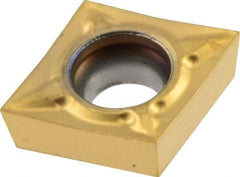 Seco - CCGT21.50.0 F1 Grade CP500 Carbide Turning Insert - TiAlN/TiN Finish, 80° Diamond, 1/4" Inscr Circle, 3/32" Thick, 0.0039" Corner Radius - Caliber Tooling