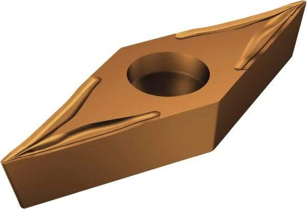 Sandvik Coromant - VBGT332 UM Grade 1125 Carbide Turning Insert - TiAlN/AlCr2O3 Finish, 35° Diamond, 3/8" Inscr Circle, 3/16" Thick, 1/32" Corner Radius - Caliber Tooling