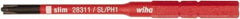 Wiha - 44mm Drive, #1 Reversible Phillips/Slotted Screwdriver Bit - 75mm OAL - Caliber Tooling