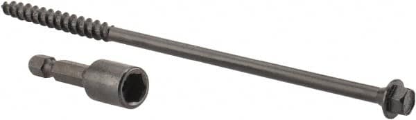 Value Collection - 1/4", 6" OAL, Hex Head Wood Screw - Steel - Caliber Tooling