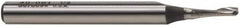 Onsrud - 1/8" Cutting Diam x 3/8" Length of Cut, 1 Flute, Upcut Spiral Router Bit - Uncoated, Right Hand Cut, High Speed Steel, 2-5/8" OAL x 1/4" Shank Diam, Single Edge, 19 to 32° Helix Angle - Caliber Tooling