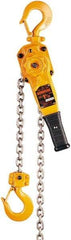 Harrington Hoist - 4,000 Lb Lifting Capacity, 10' Lift Height, Lever Hoist - Made from Chain, 59 Lb Avg Pull to Lift Rated Load, 1 Chain - Caliber Tooling