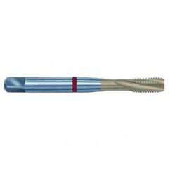 4-40 2B 3-Flute PM Cobalt Red Ring Semi-Bottoming 15 degree Spiral Flute Tap-TiN - Caliber Tooling